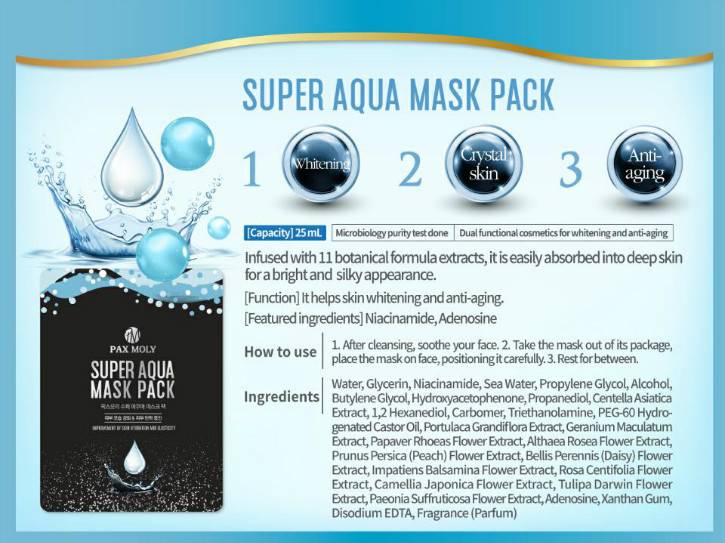 PAX MOLY super aqua face mask