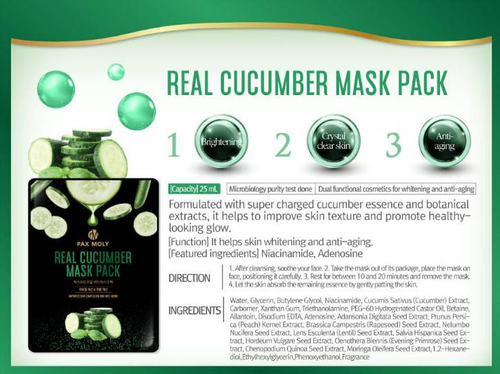 PAX MOLY cucumber face mask 