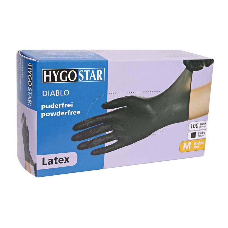 Latex gloves DIABLO, M, powderfree, 100 pcs 