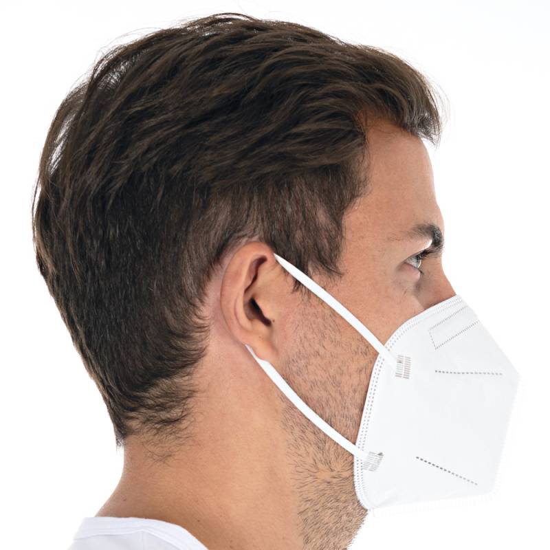 Vertically foldable disposable respirator mask FFP2 NR