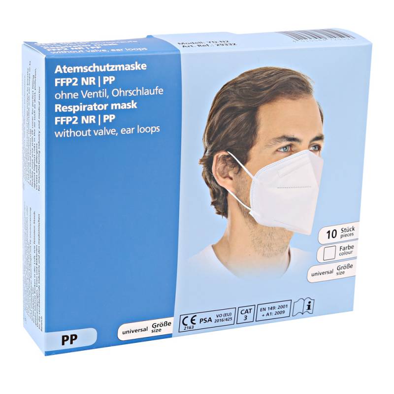 Vertically foldable disposable respirator mask FFP2 NR, 10pcs